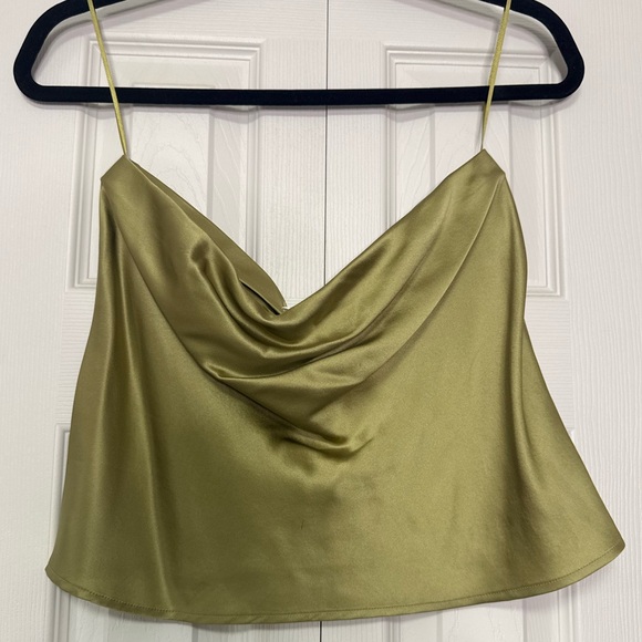 Reformation Green Satin Crop Tube Top Size Small Perfect Condition - Picture 7 of 8